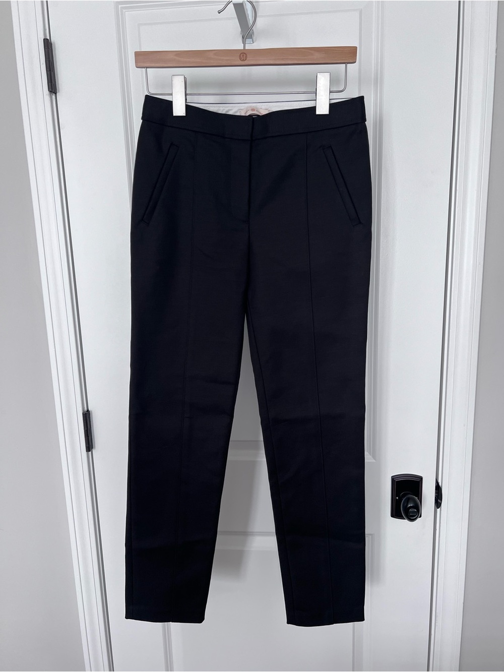 Tory Burch Black Straight Leg Seemed Trouser Pants Size 2 EUC